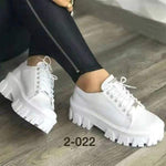 Women's Fashion Round Toe Lace-Up Platform Shoes 86283637C