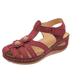 Women's Vintage Stitch Detail Casual Wedge Sandals 59490959C