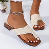 Women's Braided Casual Beach Thick Heel Flip Flops 09734828S