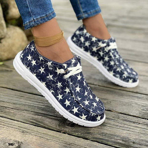 Women's Flat Printed Canvas Shoes 74106107C