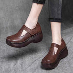 Women's Retro Velcro Ethnic Style Thick-soled Shoes 91260271S