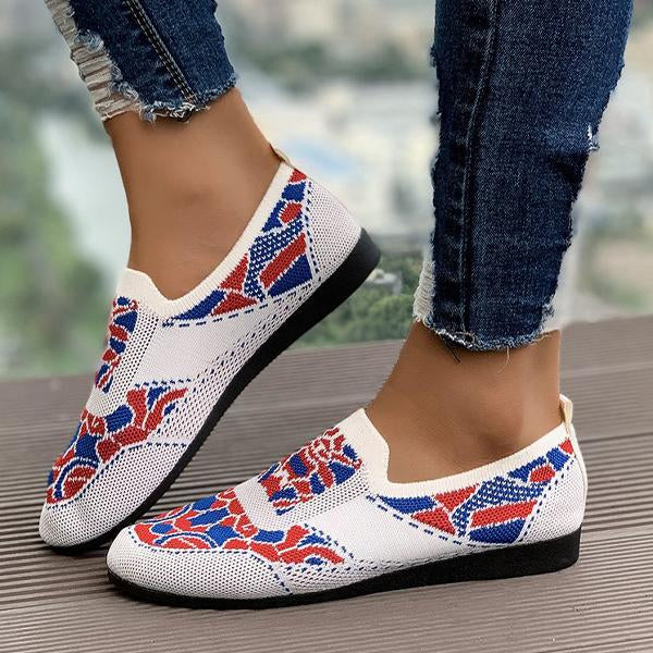 Women's Casual Mesh Ethnic Pattern Flats 03002158S