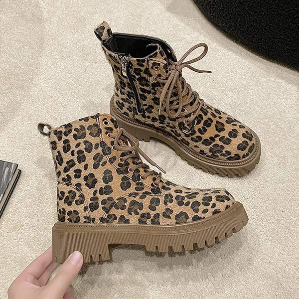 Women's Leopard Print Martin Boots 08889983C