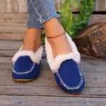 Women's Flat Fleece-Cuffed Cotton Shoes 82686035C