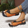 Women's Square-toe Casual Roman Sandals with Flat Soles 38862973C