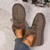 Women's Thick-Sole Lace-Up Plush Lined Winter Shoes 19818527C