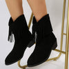 Women's Pointed-Toe Block Heel Tassel Ankle Boots 49520098C