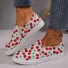 Women's Cherry Pattern Flat Slip-On Casual Canvas Shoes 24079227S