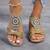 Women's Bohemian Diamond Wedge Sandals 82140760S