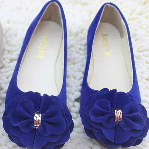 Women's Casual Suede Flower Pointed Toe Flats 99112464S