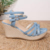 Women's Casual Cross Strap Buckled Wedge Sandals 98380445S
