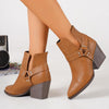 Women's Fashion Side Buckle Decorative Ankle Boots 38066315S