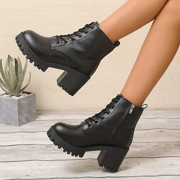 Women's Fashion Chunky Heel Martin Boots 24893210C