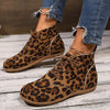 Women's Casual Leopard Lace-Up Flat Ankle Boots 27516532S