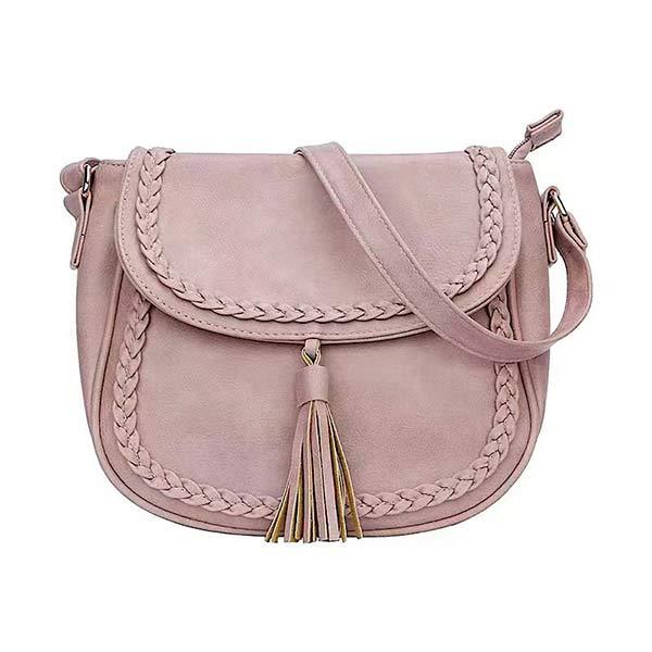 Women's Handwoven Tassel Vintage Saddle Bag 85411522C