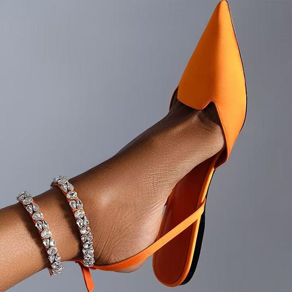 Women's Fashion Pointed Toe Rhinestone Strap Sandals 89219682C