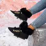 Women's Casual Long Fur Collar Winter Shoes 51228486C