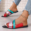 Women's Pointed Toe Color Block Fashion Flat Slippers 71077987S