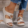 Women's Stitching Thick Sole Wedge Sandals 68439540C