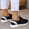 Women's Casual Thick Sole Lace Up Color Block Sneakers 83011318S