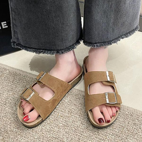 Women's Retro Casual Thick Bottom Birken Half Slippers 68723056C