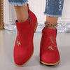 Women's Pointed Toe Embroidered Ankle Boots 92868808C