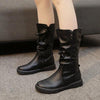 Women's Vintage Fashion Flat Mid Boots 09487306S