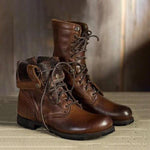 Women's Retro Lace-Up Low Heel Martin Boots 89814428S