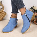 Women's Suede Belt Buckle Ankle Boots 45010784C