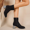 Women's Fashion Thick Heel Socks Boots 49306761C