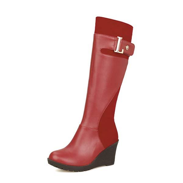 Women's Wedge Heel Knee-High Boots 15122715C