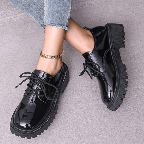 Women's Thick Sole Lace Up Shoes 00549882C