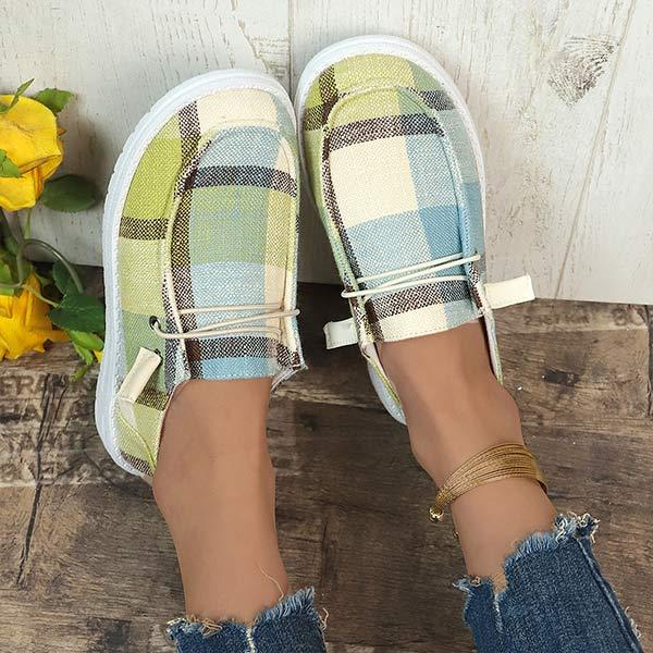 Women's Plaid Canvas Shoes 06385589C