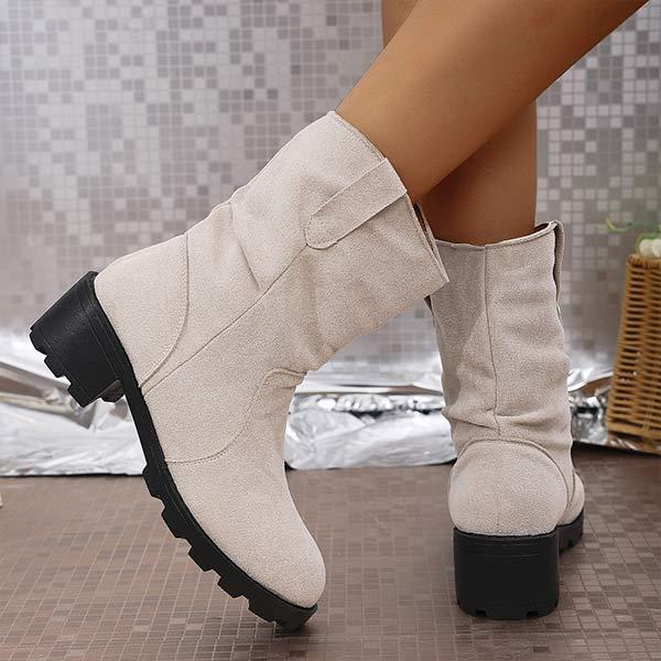 Women's Suede Chunky Heel Slouch Boots 37056993C