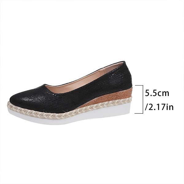 Women's Pointed Toe Shallow Wedge Heel Thick Sole Shoes 96627570C