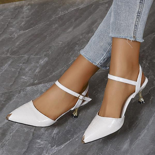 Women's Fashion Pointed Toe Metal Stiletto Fashion Sandals 79040839S