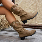 Women's Vintage Slouchy Block-Heel Martin Boots 20793809C