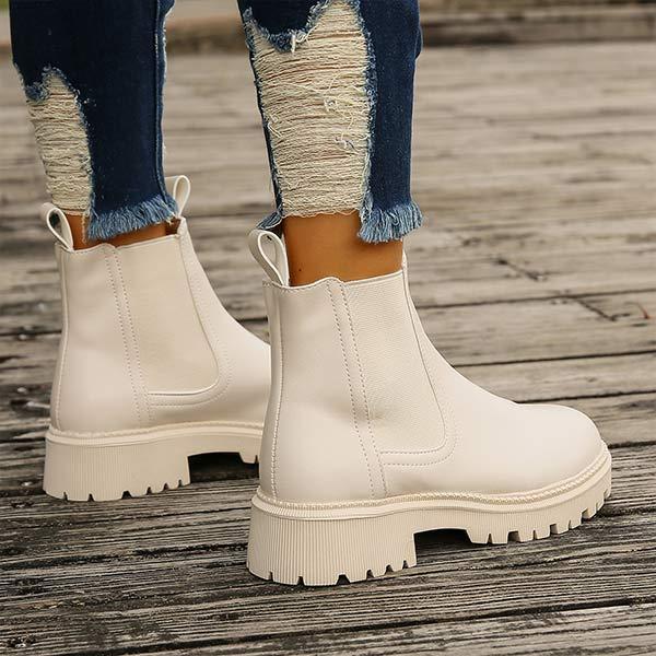 Women's Thick Sole Fashion Cigarette Bootie with Fleece Lining 18105875C