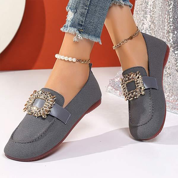 Women's Flat Slip-On Round Toe Rhinestone Shoes 68721422C