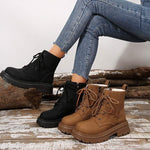 Women's Thick-Soled Lace-Up Combat Boots 57691545C