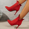 Women's Fashionable Ruffled High Heel Ankle Boots 48065368S