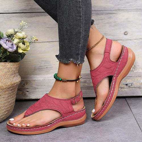 Women's Wedge Casual Solid Color Wedge Flip Sandals 10206765C