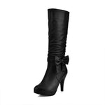 Women's High Heel Bowknot Knee-High Boots 25793922C