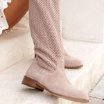 Women's Casual Low Heel Suede Knee-High Boots 16027329C