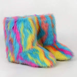 Women's Colorful Fluffy Anti-Slip Snow Boots 10174044C