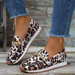 Women's Non-Slip Soft-Sole Leopard Print Comfort Flats 73001997C