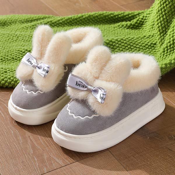 Women's Plush Rabbit Cotton Boots with Fleece Lining 75662175C