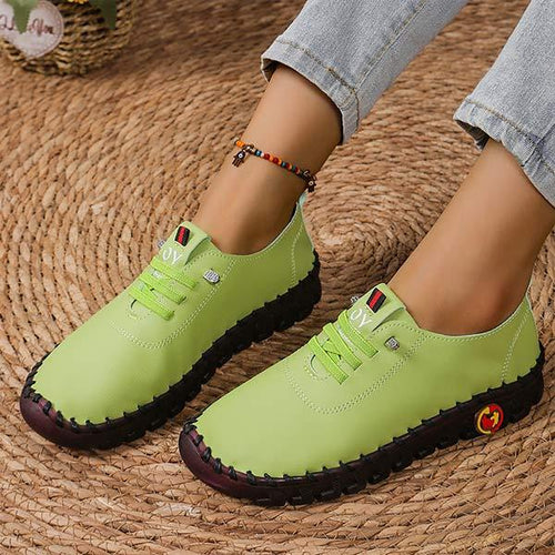 Women's Candy-Colored Lace-Up Soft Rubber Sole Casual Shoes 04074363C