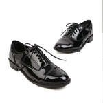 Women's Casual Patent Leather Lace-Up Flats 58206821S