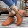 Women's Round-Toe Knitted Ankle Martin Boots 54894887C